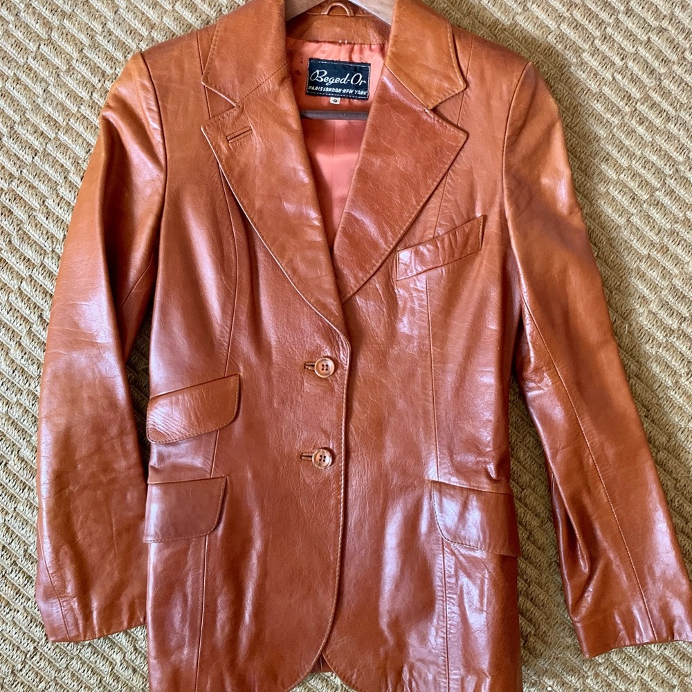 Vintage French Leather Blazer/Jacket